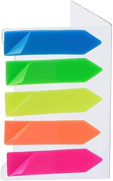 GOSSAR Sticky Flags Page Markers 5 Colours Mini Text Highlighter Strips ...