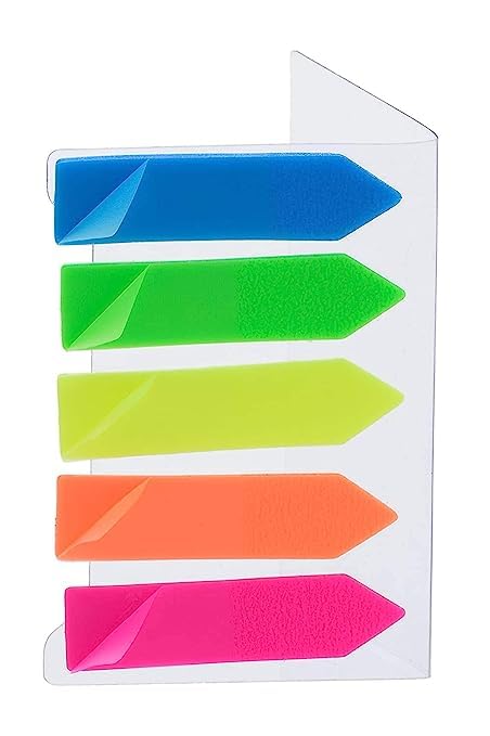 GOSSAR Sticky Flags Page Markers 5 Colours Mini Text Highlighter Strips ...