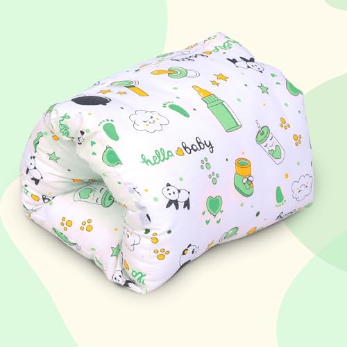 Image of Arm Feeding Pillow for New Born Baby, Cotton Breast Feeding Pillows for Babies, Bottle Feeding Pillows Suitable for Travel (Panda Green)