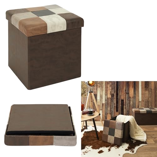 Pouf pliable marron contre le manque de place et de sièges - 4