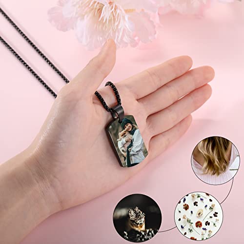 Otxixto Personalized Dog Tag Pendant Urn Necklace, Engraving Photo/Name/Date/Calendar Customized For Men Women Boy Girl Dog Cat Pet Stainless Steel Ashes Memorial Keepsake Cremation Jewelry Funnel Kit #TOP3
