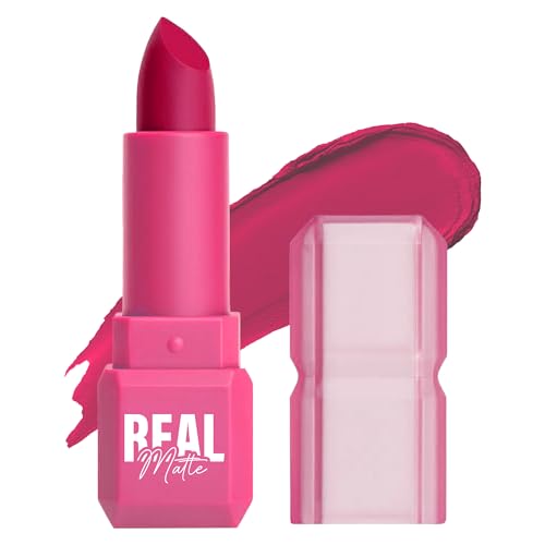Image of Mila Beaute Real Matte Lipstick | Enriched With Rosehip Extract | Ultra Matte Finish & Long Lasting I Single Swipe, Lightweight & Comfortable - 10-ROYAL FUCHSIA
