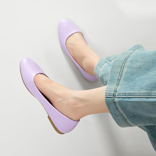 Image of Hash Bubbie Women's Flats Shoes Ballet Flats Dress Shoes Comfortable PU Leather Slip on Shoes for Women