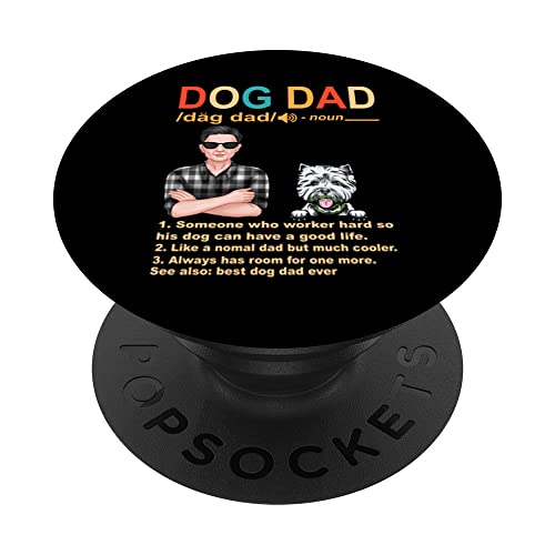 West Highland White Terrier Dog Dad Definition Fathers Day PopSockets PopGrip Intercambiable