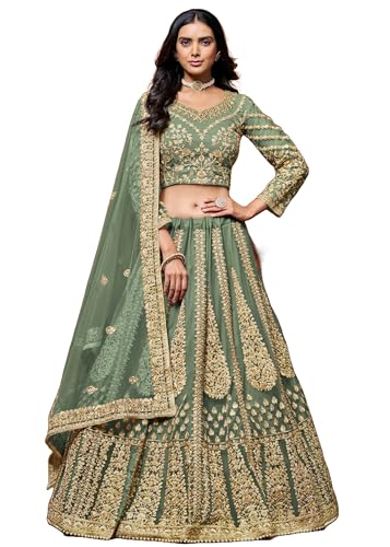 Lehenga en soie brodée vêtement de mariage chic pour femme