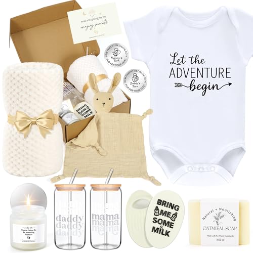 New Mom to Be Gifts New Mom Self Care Gift After Baby Hamper Postpartum Gifts for Mummy Dad First Time Box Set Newborn Baby Essential Present for Expecting Mommy Daddy (New mom gift beige)