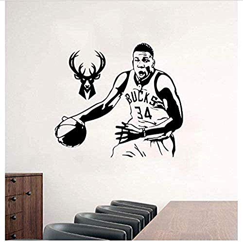 Wandaufkleber Vinyl Wandtattoo Basketball Star PVC Wohnzimmer Hauptfenster Badezimmer Büro Schlafsaal Laden 68x58cm Cover