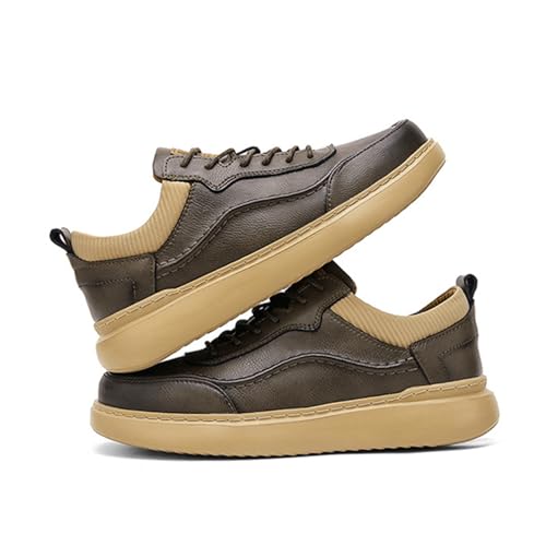 Men's Leather Lace-Up Oxford Dress Sneaker Shoes Fashion Slip-On Business Casual Shoes Comfortable Office Work Shoes4