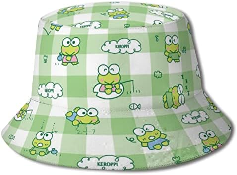 Cute Cartoon Frog Bucket Hat Unisex Fashion Summer Beach Sun Cap, Packable Outdoor Frog Lovers Fisherman Hat for Women Men Teens Headwear Travel Cap