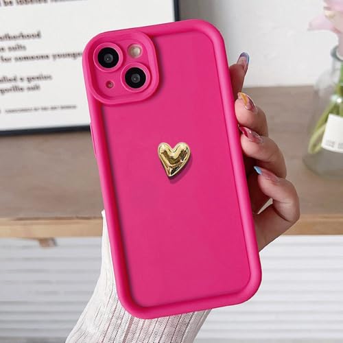 Coque silicone iPhone 15 rose antichoc TGoldXin avec dragonne de sécurité