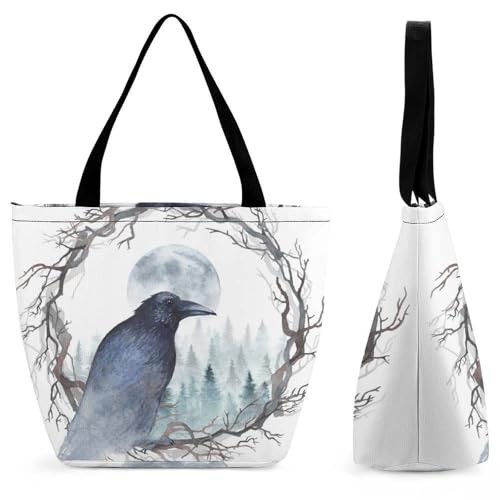 Sac à bandoulière grand format femme Oiseau Noir cabas shopping voyage