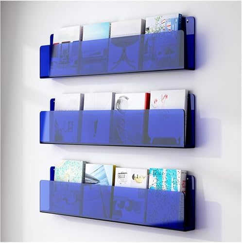 Clear Acrylic Magazine Holder - Kids Bedroom Brochure & Document Display Rack, Newspaper Organizer, 15.7"x2"x6", Stylish Storage Solution for Home & Office