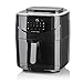 GOURMETmaxx Friggitrice ad aria calda e vaporiera in uno 6 litri | Con funzione timer 60 minuti e spegnimento automatico | Con display touch e 8 programmi [nero]