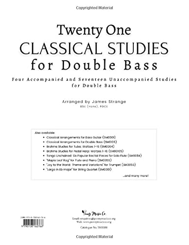 Twenty One Classical Studies for Double Bass: Four Accompanied and Seventeen Unaccompanied Studies for Double Bass - Image 2
