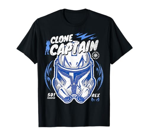 T-shirt Star Wars Clone Captain imprimé en coton col rond pour fan