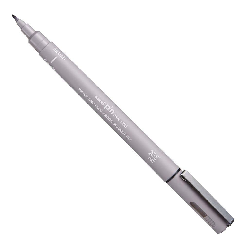 Uni-ball Technischer Filz PIN 000200BR GC Brush – Fineliner/Brush, hellgrau