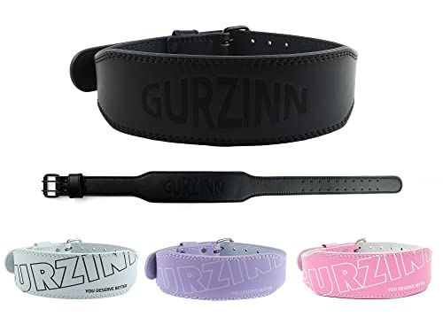 Leather Fitness Weight Lifting Belt For Women With 4 Inches Padded Lumbar Support For Power Lifting Workout & Squats Exercise(B-Black/Xs) #TOP2