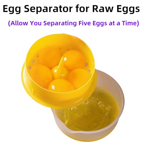 Egg Separator for Raw Eggs,2 in 1 Egg Yolk Separator with Egg Breaker for Yolk Separate Up to 5 Eggs Once,Egg White Separator Easy Egg White and Yolk Separation,Kitchen Tools 1 Pack Egg Separators - Image 3