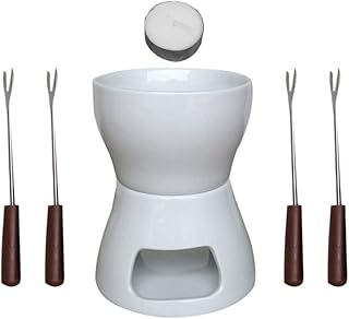 Hemoton 1 Zestaw Elegancki Czekoladowy Warmer Mask Ciężarowy Zestaw Z Widonami Zanurzającymi Ceramic Tea Light Holder Deser Topienie Fontanny Do Serwowania Sera Czekoladowego