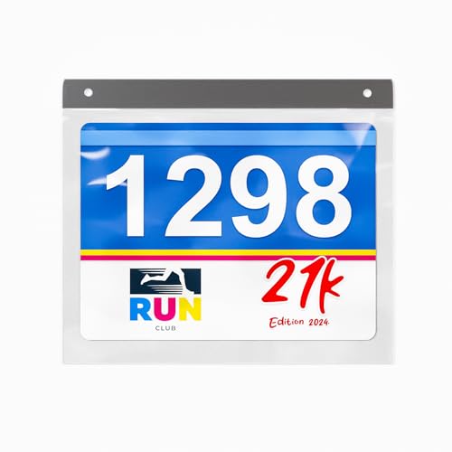 BLAUBECK Race Bib Vinyl Holder 20 Pack, Clear Bib Boards Sleeves Protector for Runners, Race Bib Display, Marathon Bib Display, Running Bib Holder(20 Extra Bib Sleeves)