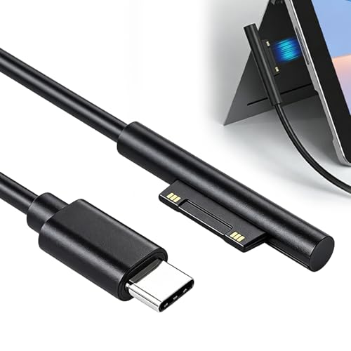 Image of 1.8m Surface Connect to USB-C Charging Cable, Compatible with Microsoft Surface Pro 3/4/5/6/7, Laptop 1/2/3, Go 1/2 Works with 45W 15V3A USB-C Charger, Lightweight & Durable