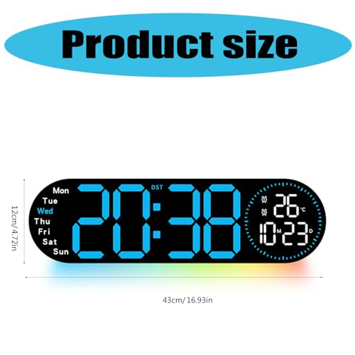 Réveil LED avec affichage de la température et volume réglable pour un réveil en douceur