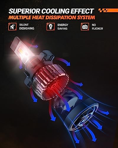 Image of SEALIGHT 5202 LED Fog Light Bulbs Or DRL, 5201 PS19W PS24W Fog Lights LED Light for Car, 20000RPM Turbo Fan Strong Penetration,600% Brightness Upgrade Fog Bulbs, Pack of 2