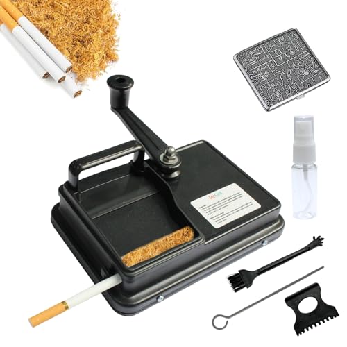BeGrit Zigarettenstopfmaschine Stopfmaschine für Zigaretten 8mm Knopf Zigarettenstopfer Manuell drehmaschine zigaretten mit Zubehör Aufbewahrungsbox für einfache und konsistente Zigarettenherstellung