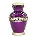 M MEILINXU Small Keepsake Urns for Ashes, Mini Cremation Urns - Fits a Small Amount of Cremated Remains - Display Burial at Home or Office Decor (Elsene Purple, Hand Engraved Brass