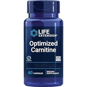 Life Extension Optimised L-Carnitine, 700mg, High Dose, 60 Vegan Capsules, Laboratory Tested, Gluten Free, Vegetarian, Soy Free, Non-GMO