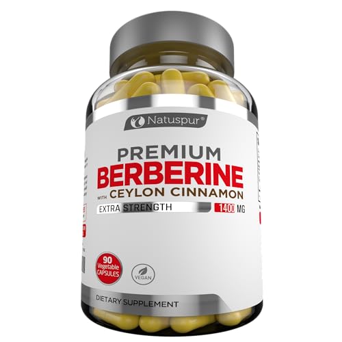 Natuspur Premium Berberine HCL Plus Ceylon Cinnamon 1400mg – Berberine HCI Root Supplement