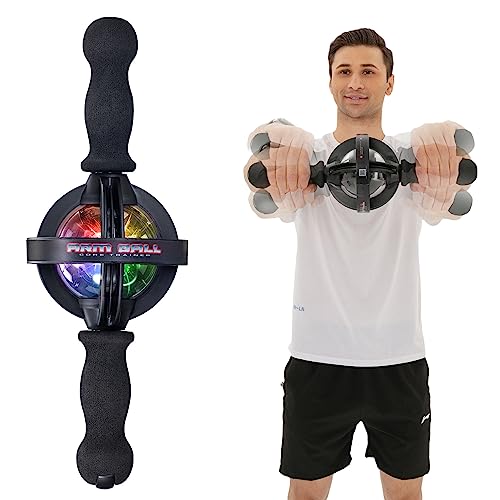 Arm Gyro Ball Core Trainer Arm Exercise Torque Ball with Handle Forearm Strengthener for Stronger Arm Bones and Muscle with LED Light