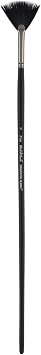 Black Swan Synthetic Red Sable Fan Paint Brushes - Fan Size # 4 - Professional Quality Long Handle Paint Brushes for Oil, Heavy Body Media and Acrylic - Artists of All Levels