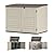 Suncast 5.9 ft. x 3.7 ft Horizontal Stow-Away Storage Shed - Natural Wood-like Outdoor Storage for Trash Cans and Yard Tools - All-Weather Resin, Hinged Lid, Reinforced Floor - Vanilla and Stoney