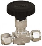 Parker Hannifin 6A-V6LR-SS Series V6 Stainless Steel General Purpose Needle Valve, Blunt Stem Type, PTFE Stem Seal, 3/8
