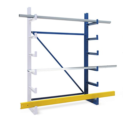 Kragarm-Anbauregal, einseitig, BxTxH 1250x620(500) x2000 mm, 1 Ständer, 5 Kragarme, 6 Lagerebenen, Ar Kragarm-Anbauregal, einseitig, BxTxH 1250x620(500) x2000 mm, 1 Ständer, 5 Kragarme, 6 Lagerebenen, Ar