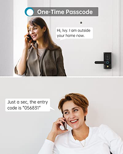 Keyless Entry Smart Door Lock - Heantle Smart Lock Fingerprint Door Lock With Lever Electronic Locks For Front Door Touchscreen Keypads Door Lock Automatic Lock Compatible With Alexa Google Home Black #TOP7