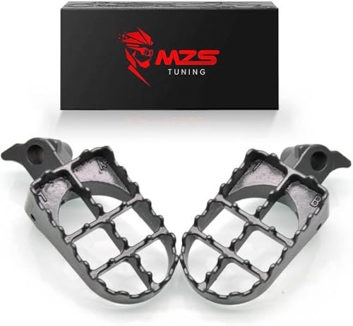 Image of MZS Dirt Bike Foot Pegs, MX Footpeg Footrest Rest Pedal Gray Compatible with YZ65 YZ85 YZ125 YZ250 YZ250F YZ125X YZ250X YZ426F YZ450F YZ450FX YZ250FX WR250F WR450F