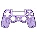 eXtremeRate Transparent Crystal Clear Purple Replacement Faceplate Front Housing Shell Compatible with ps4 Slim Pro Controller CUH-ZCT2 JDM-040/050/055 - Controller NOT Included