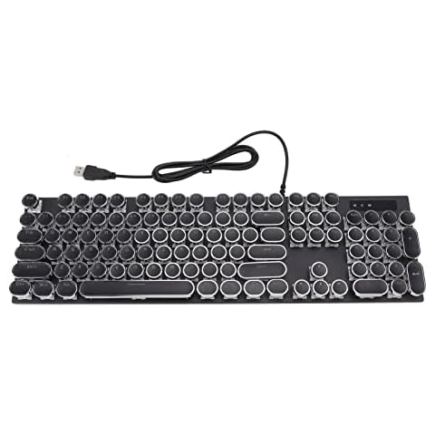 AUHX Wired Keyboard, Mechanical Keyboard 104 Key RGB Backlit for PC (Blue Switch) Cover