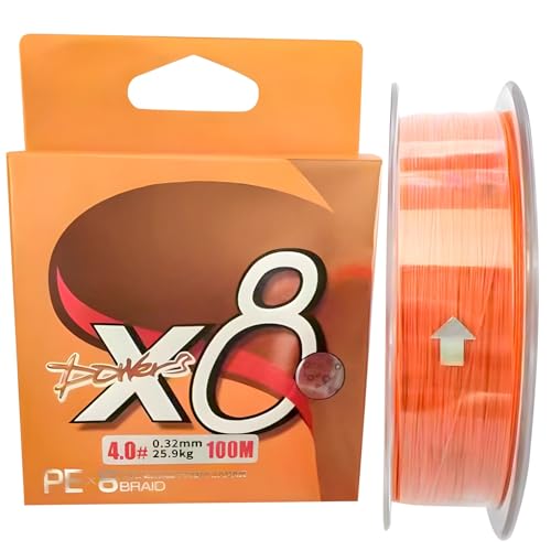Tenkara Level Line - Línea de pesca PE de 328.1 pies, naranja fluorescente, revestimiento suave, duradera para agua salada