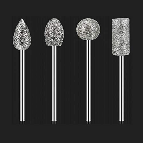 1/4" Shank Coarse Diamond Burr Set 60 Grit Grinding Bits for Stone Engraving, Enlarging Holes in Granite/Ceramic, DIY Grinding - Thumbnail 4