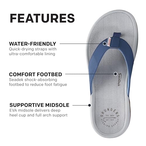 Image of Grundens Men's FishFinder Sandals | Quick-Drying, Comfortable, and Versatile Mens Flip Flops with Enhanced Traction & Full Arch Support for Fishing and Outdoor Wear