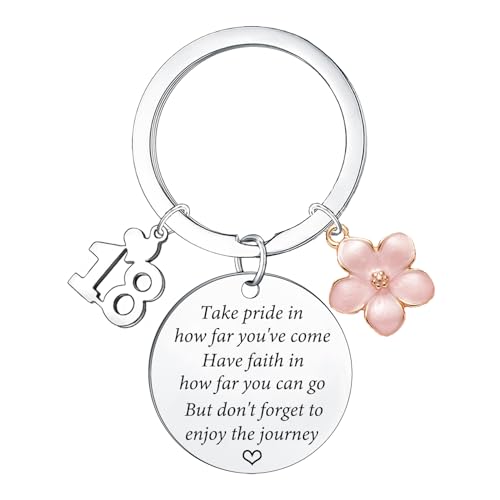 Gajfdns 18th Birthday Gifts for Women 18th Birthday Keychain Happy Birthdays Decoration 18 Year Old Birthdays Gifts for Daughter Son Sister Friends Present Inspiration Gift for Women