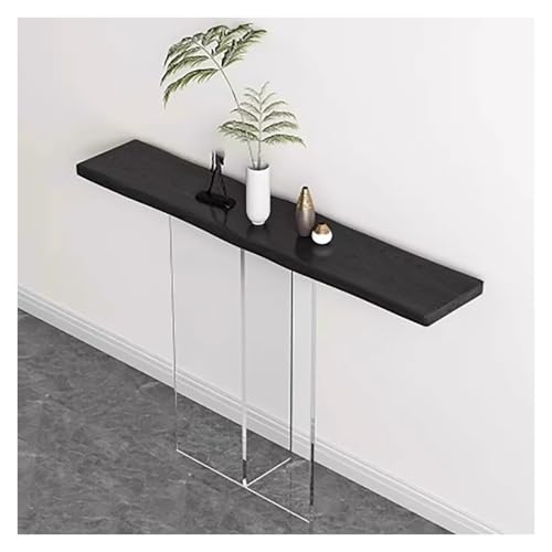 Mesa de entrada estrecha con patas transparentes que amplía pasillos oscuros 8
