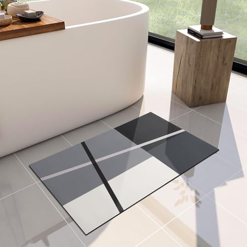 chakme Super Absorbierende Bodenmatte, Antibakteriell Schnelltrocknende Badvorleger, 44x81cm...