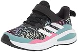 adidas Fortarun Elastic Running Shoe, Black/White/Mint Ton, 3 US Unisex Little Kid