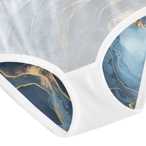 Girls' Cotton Briefs Organic Underpants for Toddlers Marble Style Plaid Design 5