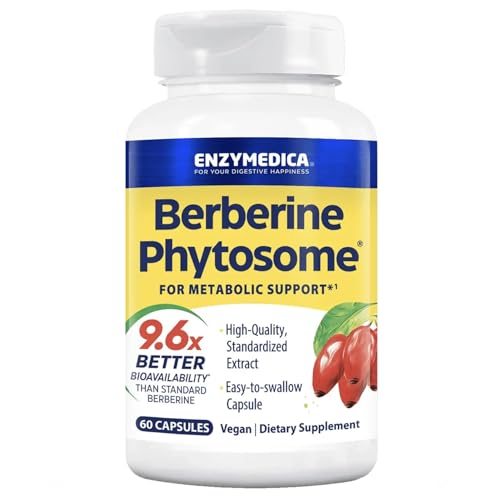 Enzymedica Berberine Phytosome High-Absorption Berberine | Promotes Glucose Balance & Metabolism & Heart Health | 60 Capsules