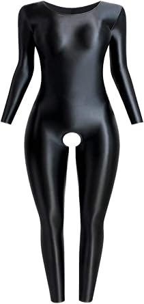 MJINM Long Sleeve Leggings Full Body Unitard Tights Ladies Leotard Zentai Full Body Tights Glossy Stretchy. Ultra-Thin Material. Eye-catching Race Queen Campaign Girl Party Bold Cosplay/Super